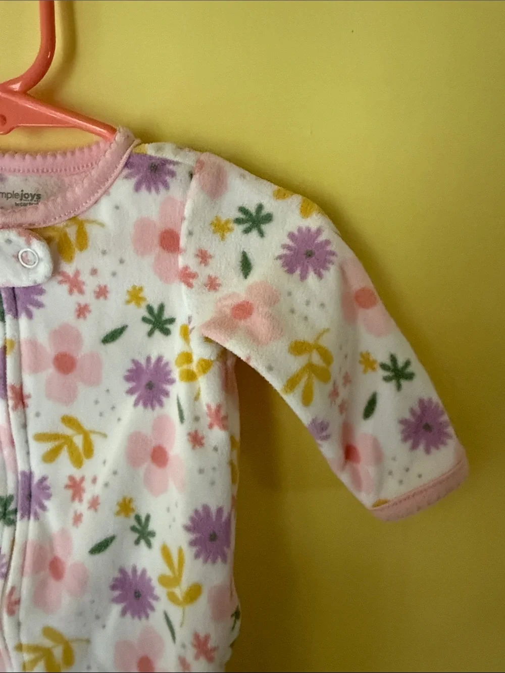 Carter's Pastel Floral Footed Fleece One-Piece